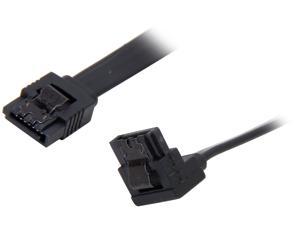 Nippon Labs SATA3L0.8FT-90/180BK 9.6" SATA III Male to Male Latching Cable(Flat to Right Angle), Black