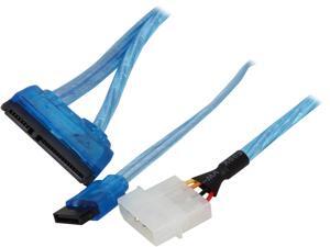 Nippon Labs SATA-COMBO-1.5BU 1.5 ft. SATA Data and Power Combo 1.5ft Cable UV Blue 1.5 feet- OEM