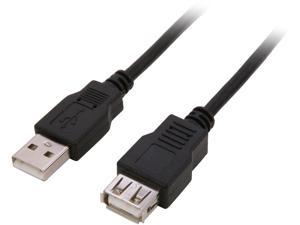 Nippon Labs Black 15 ft. USB cable A/Male to A/Female Extension USB Cable Model USB-15-MF-BK-2P, 2 Packs