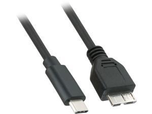Nippon Labs 3 ft. USB 3.0 (USB 3.1 Gen 1) USB-C Male to Micro-USB B Male Cable, 50USB3-CM-MCB-3 - Black