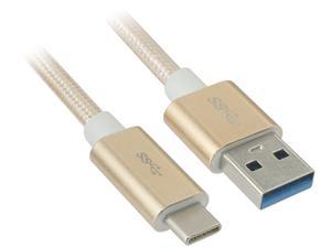 Nippon Labs 50USB3-CM-AM-GP-1 Nylon Braided 1 ft. USB 3.2 Gen 1 USB-C Male to USB-A Male Cable
