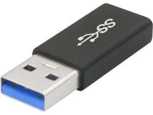 Nippon Labs USB 3.0 USB-C Female to USB A Male Adapter 50000-USB3-CF-12, Black Aluminum Shell