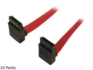 New Red 18in L-Shape with Latch SATA to Right Angle SATA Serial ATA Cable lot US 