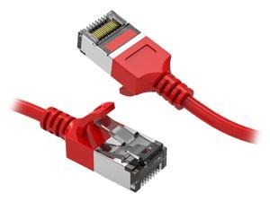 Nippon Labs 60CAT8-0.5-30RD 0.5 ft. Cat 8 Red U/FTP Slim Ethernet Network Cable 30AWG - Latest 40Gbps 2000Mhz RJ45 Patch Cord