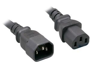 Nippon Labs 18 AWG AC Power Extension Cable, IEC320 C13/C14, 18AWG, SVT, 10A, 250V, Black, 2 ft. Power Cord
