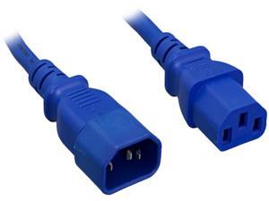 Nippon Labs 18 AWG Power Extension Cable, IEC320 C13/C14, 18AWG, SJT, 10A, 250V, Blue, 8 ft. Power Cord