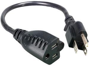 Nippon Labs 16 AWG Power Cord Extension, NEMA5-15P/5-15R, SJT 13A 125V, 10 ft. Black Power Cable