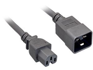 Nippon Labs 14 AWG. C15 / C20 Power Cord, SJT, 15A, 300V, 6 ft. IEC-60320-C15 to IEC-60320-C20 Black Power Cable