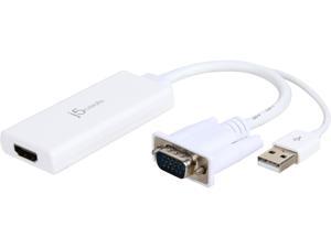 j5create VGA to HDMI Video Audio Adapter with Built-in USB Power Cable