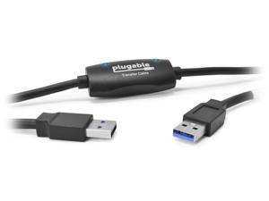 Plugable USB 3.0 Transfer Cable, Unlimited Use, Transfer Data Between 2 Windows PC's, Compatible with Windows 11, 10, 8.1, 8, 7, Vista, XP, Bravura Easy Computer Sync Software Included