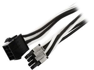 Phanteks PH-CB8P_BW 1.64 ft. (0.50m) 8 to 8 (4+4 )Pin M/B Extension cable 500mm Length, Black/White