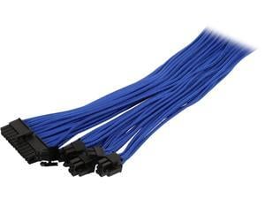 Phanteks PH-CB-CMBO_BL Universal Extension Cables Kit (PH-CB-CMBO) - 1x 24pin ATX, 1x 8pin (4+4) EPS, 2x 8pin (6+2) PCI-e Extension, 500mm Length, Individually Sleeved, Blue Color