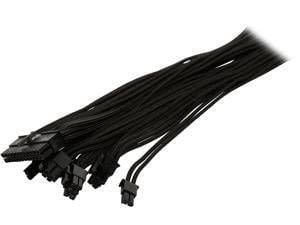 Phanteks PH-CB-CMBO_BK Universal Extension Cables Kit (PH-CB-CMBO) - 1x 24pin ATX, 1x 8pin (4+4) EPS, 2x 8pin (6+2) PCI-e Extension, 500mm Length, Individually Sleeved, Black Color