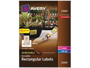 Avery Removable Rectangle Labels w/TrueBlock Technology 1 1/4 x 1 3/4 Glossy 256
