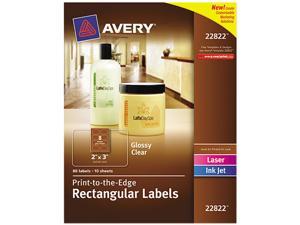 Avery Label,2x3,Glossy,80pk,Clr 22822