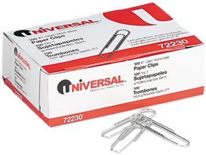 Universal Nonskid Paper Clips Wire No. 1 Silver 1000/Pack 72230
