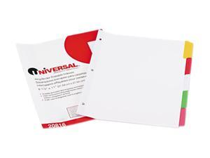 UNIVERSAL Write-On/Erasable Indexes Five Multicolor Tabs Letter White 20816 UNIVERSAL Write-On/Erasable Indexes Five Multicolor Tabs Letter White 20816