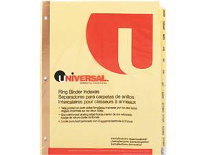 UNIVERSAL Preprinted Plastic-Coated Tab Dividers 12 Month Tabs Letter Buff 12