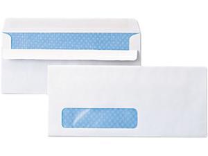 Self-Seal Business Envelope, Window, Security Tint, #10, White, 500/Bo