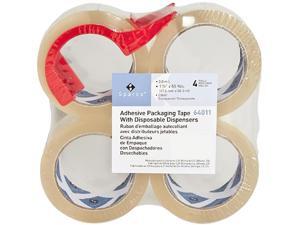 Sparco Packing Tape w/ Dispenser 3" Core 3.0mil 2"x55 Yards 4/PK CL 64011 Sparco Packing Tape w/ Dispenser 3" Core 3.0mil 2"x55 Yards 4/PK CL 64011