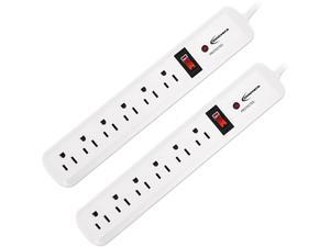 Surge Protector, 6 Outlets, 4Ft Cord, 540 Joules, 2/Pk Surge Protector, 6 Outlets, 4Ft Cord, 540 Joules, 2/Pk