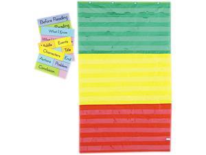 Adjustable Tri-Section Pocket Chart With 18 Color Cards, Guide, 36 X 6 Adjustable Tri-Section Pocket Chart With 18 Color Cards, Guide, 36 X 6