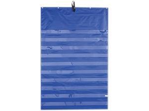 Original Pocket Chart With 10 Clear Pockets, Grommets, Blue, 33 3/4 X Original Pocket Chart With 10 Clear Pockets, Grommets, Blue, 33 3/4 X