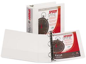 Samsill Speedy Spine Round Ring View Binder 11 x 8-1/2 3" Cap White 18187C Samsill Speedy Spine Round Ring View Binder 11 x 8-1/2 3" Cap White 18187C