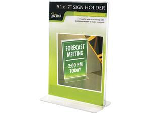 Clear Plastic Sign Holder, Stand-Up, 5 X 7 Clear Plastic Sign Holder, Stand-Up, 5 X 7