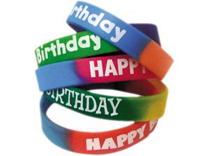 Two-Toned Happy Birthday Wristbands, Assorted Colors, 10/Pack Two-Toned Happy Birthday Wristbands, Assorted Colors, 10/Pack