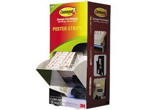 Poster Strips, 3/4" X 2 1/8", White, 100/Carton Poster Strips, 3/4" X 2 1/8", White, 100/Carton