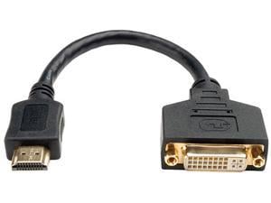 Tripp Lite 8in HDMI to DVI Cable Adapter Converter HDMI Male to DVI-I Female 8"
