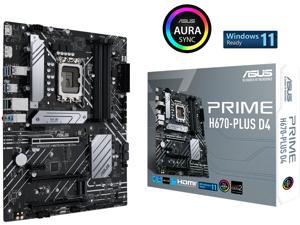ASUS PRIME H670-PLUS D4 LGA 1700 (Intel 12th Gen) ATX Motherboard (PCIe 4.0, DDR4, 3xM.2 slots, 2.5Gb LAN, DP, HDMI, Aura Sync)