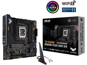 ASUS TUF GAMING B660M-PLUS WIFI D4 LGA 1700 (Intel 12th Gen) mATX Gaming Motherboard (PCIe 5.0, DDR4, 10+1 DrMOS, 2xPCIe 4.0 M.2 Slots, WiFi 6, 2.5 Gb LAN)