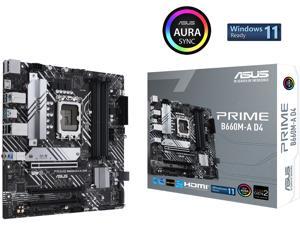 ASUS PRIME B660M-A D4 LGA 1700 (Intel 12th Gen) mATX Motherboard (PCIe 4.0, DDR4, 2xM.2 slots, 1Gb LAN, DP, 2 x HDMI, rear USB 3.2 Gen 2, front USB 3.2 Gen 1 Type-C, Aura Sync)
