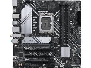ASUS PRIME B660M-A AC D4 LGA 1700 (Intel 12th Gen) mATX Motherboard (PCIe 4.0, DDR4, 2x M.2 PCIe 4.0 slots, Wi-Fi 5, front USB 3.2 Gen 1 Type-C, USB 3.2 Gen 2 Type-A)