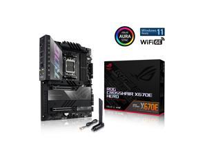 ASUS ROG CROSSHAIR X670E HERO (WiFi 6E) Socket AM5 (LGA 1718) Ryzen 7000 gaming motherboard ATX (18 + 2 power stages, PCIe 5.0, DDR5 support, five M.2 slots, USB 3.2 Gen 2x2 front-panel connector)