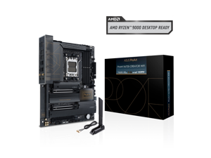 ASUS ProArt X670E-CREATOR WIFI AMD X670 AM5 Ryzen Desktop 9000 8000 & 7000 ATX motherboard, 16+2 power stages, PCIe 5.0 ready, DDR5 support, USB4, 10 Gb & 2.5 Gb LAN, WiFi 6E, four M.2 slots
