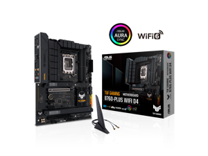 ASUS TUF GAMING B760-PLUS WIFI D4 Intel B760 (13th and 12th Gen)  LGA 1700 ATX motherboard with PCIe 5.0, three PCIe 4.0 M.2 slots, DDR4, Realtek 2.5Gb Ethernet, DisplayPort, HDMI, SATA 6 Gbps