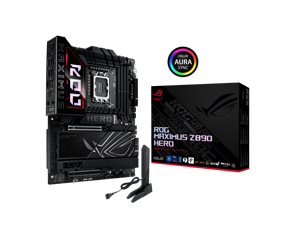ASUS ROG MAXIMUS Z890 HERO Intel® Z890 LGA 1851 ATX motherboard, Advanced AI PC-ready, 22+2+1+2 stages, DDR5, WiFi 7, 3x PCIe® 5.0 M.2, Thunderbolt™ 4, USB Type-C®, AI Overclocking/Cooling/Networking