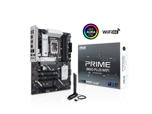 ASUS PRIME B860-PLUS WIFI B860 LGA 1851 ATX motherboard, Intel Core Ultra Series 2 Ready, Advanced AI PC-ready, 8+1+1+1 stages, DDR5, PCIe 5.0, HDMI, USB 20Gbps Type-C, 2 x M.2, WiFi 6E, 2.5Gb LAN