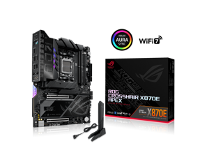 ASUS ROG CROSSHAIR X870E APEX AMD X870E AM5 ATX motherboard, Advanced AI PC-ready, 18+2+2 stages, DDR5, ROG Memory Fan, ROG DIMM.2 Card, Wi-Fi 7, 5G LAN, 3x M.2, PCIe® 5.0, USB4® , USB Type-C®, AI OC ASUS ROG CROSSHAIR X870E APEX AMD X870E AM5 ATX motherboard, Advanced AI PC-ready, 18+2+2 stages, DDR5, ROG Memory Fan, ROG DIMM.2 Card, Wi-Fi 7, 5G LAN, 3x M.2, PCIe® 5.0, USB4® , USB Type-C®, AI OC