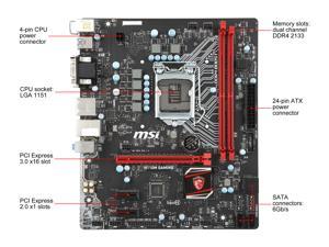 NeweggBusiness - MSI H110M GAMING LGA 1151 Intel H110 HDMI SATA 6Gb/s USB  3.1 Micro ATX Intel Motherboard