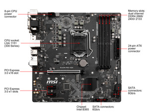 MSI B365M PRO-VDH + Core i5-9400f 動作確認済み B365M PRO-VH
