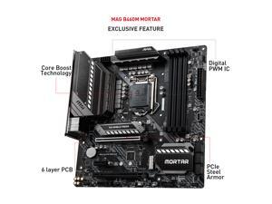 MSI MAG B460M MORTAR LGA 1200 Intel B460 SATA 6Gb/s Micro ATX Intel Motherboard MSI MAG B460M MORTAR LGA 1200 Intel B460 SATA 6Gb/s Micro ATX Intel Motherboard