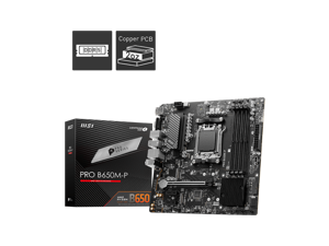 MSI PRO B650M-P AM5 Ryzen 7000 DDR5 SATA 6G 2x M.2 2.5G LAN 7.1 Audio mATX ...