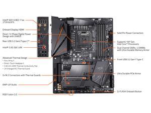 GIGABYTE Z490 AORUS PRO AX LGA 1200 Intel Z490 ATX Motherboard with Dual M.2, SATA 6Gb/s, USB 3.2 Gen 2, WIFI 6, 2.5 GbE LAN GIGABYTE Z490 AORUS PRO AX LGA 1200 Intel Z490 ATX Motherboard with Dual M.2, SATA 6Gb/s, USB 3.2 Gen 2, WIFI 6, 2.5 GbE LAN