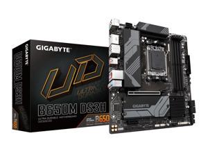 GIGABYTE B650M DS3H AM5 LGA 1718 AMD B650 M-ATX Motherboard with 5-Year Warranty, DDR5, PCIe 4.0 M.2, PCIe 4.0, USB 3.2 Gen2X2 Type-C, , 2.5GbE LAN