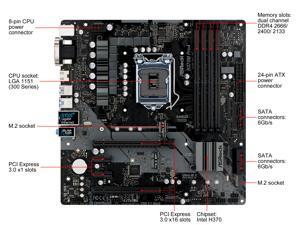 ASRock H370M Pro4 LGA 1151 (300 Series) Intel H370 SATA 6Gb/s Micro ATX  Intel Motherboard - NeweggBusiness