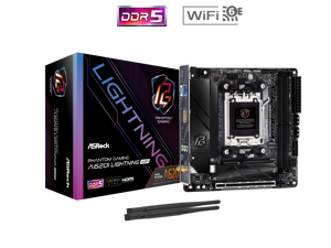 ASRock A620I LIGHTNING WIFI AM5 Ryzen7000 AMD A620 SATA 6Gb/s Mini-ITX  Dual Channel DDR5 - 2.5G LAN, 802.11ax Wi-Fi 6E Module PCIe 4.0 x16 Slot Motherboards - AMD